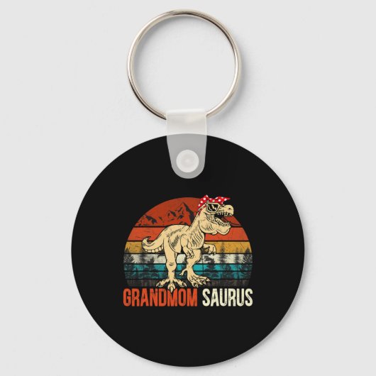Grandmomsaurus T Rex Dinosaur Grandmom Saurus Matc キーホルダー (正面)