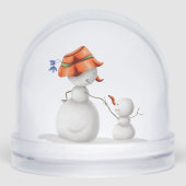 Grandmother Grandson Snowman Holding Hands (正面)