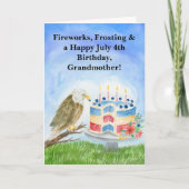 Grandmother July 4th Birthday Bald Eagle  カード (正面)
