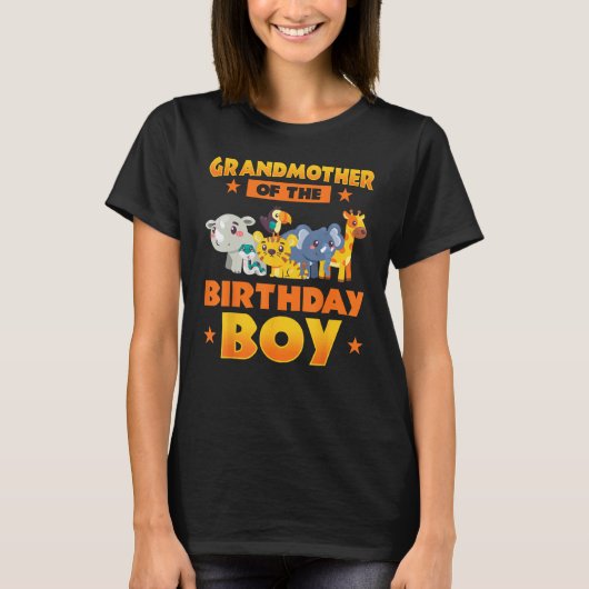 Grandmother Of The Birthday Boy Zoo Safari Bday Pa Tシャツ (正面)