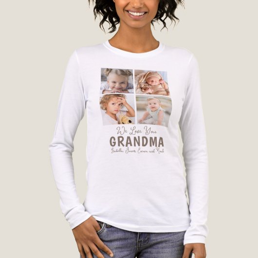 Grandmother Photo Collage Grid Customized  トライブレンドＴシャツ (正面)