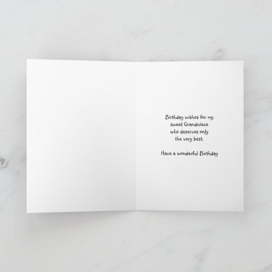 Grandniece、Mooniesのかわいこちゃんパイcoのためのバースデー・カード カード (内部)
