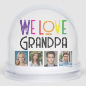 GRANDPAのカスタムフォトスノーグローブ – レインボー文字 (正面)