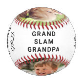 Grandpaのパーソナライズされた写真 野球ボール (裏面)