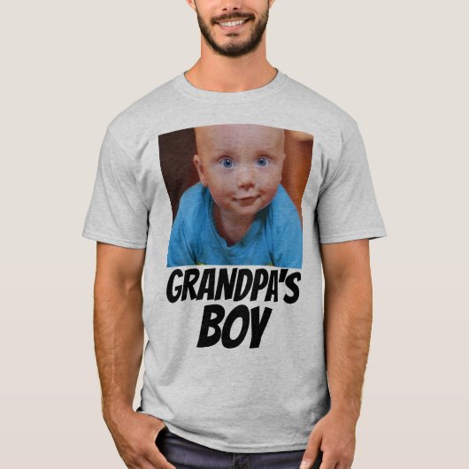 GRANDPAカスタムのTシャツ – 孫の写真を追加 Tシャツ (正面)