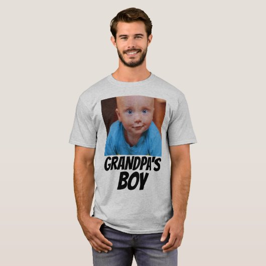 GRANDPAカスタムのTシャツ – 孫の写真を追加 Tシャツ (正面フル)