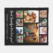 Grandpaギフト素晴らしグランドキッズ10フォトコラージュ フリースブランケット (正面(横))