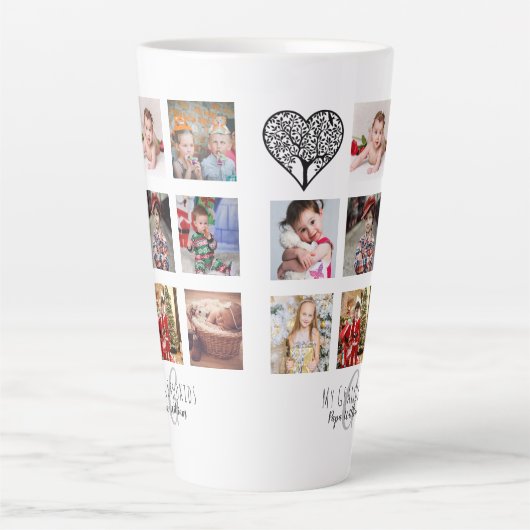 GRANDPAフォトコラージギフトグランデ誇りを持ったッド カフェラテマグ (正面)