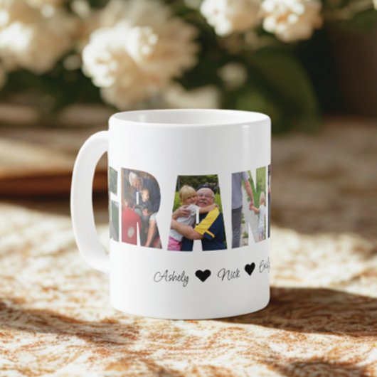 Grandpaフォトコラージュマグと7枚の写真 コーヒーマグカップ