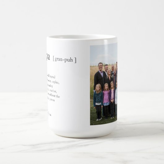 Grandpaフォトマパーソナライズされたグの定義 コーヒーマグカップ (中央)