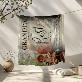 GRANDPAモダンの写真、名前、引用文Keepsake フリースブランケット