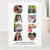 GRANDPAレター切り出しフォトコラージュ誕生日 カード (正面)