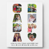 GRANDPAレター切り出し8 Photo Collage パーソナライズされた フォトプラーク (正面)