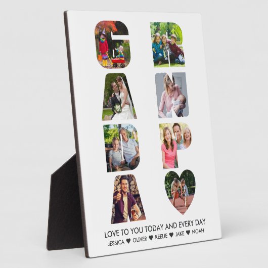 GRANDPAレター切り出し8 Photo Collage パーソナライズされた フォトプラーク (側面)