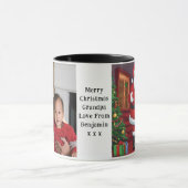 Grandpa写真サンタ・ブラック、ホワイト・コーヒー驚いた マグカップ (中央)