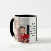 Grandpa写真サンタ・ブラック、ホワイト・コーヒー驚いた マグカップ (正面左)