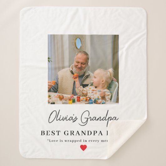 Grandpa写真パーソナライズされたギフト シェルパブランケット (正面)