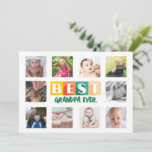 GRANDPA写真最高のコラージュカスタムパーソナライズされた シーズンカード (スタンド正面)
