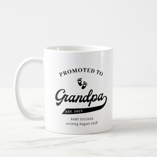 GrandPa妊娠告知マグカップに昇格 コーヒーマグカップ (左)