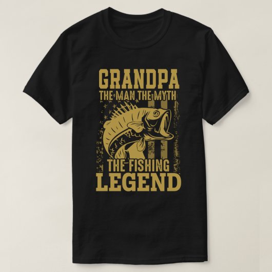 GRANDPA男の神話魚釣り伝説 Tシャツ (デザイン正面)