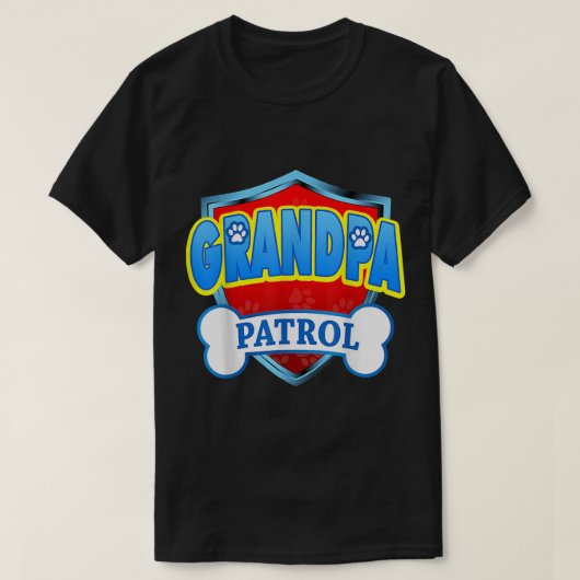 GRANDPA おもしろい Patrol – 犬のお母さん、パパの男性へ女性 Tシャツ (デザイン正面)