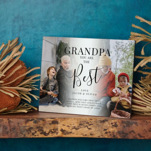 「GRANDPA」は写真最高の、名前、引用文 フォトプラーク (側面)