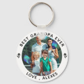 GRANDPA 最高の EVERフォトキパーソナライズされたーチェーン キーホルダー (正面)