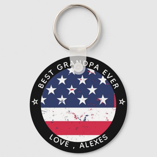 GRANDPA 最高の EVERフォトキパーソナライズされたーチェーン キーホルダー (裏面)