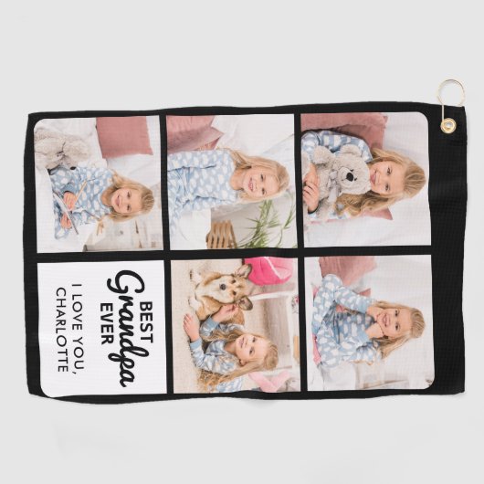 GRANDPA 最高の Ever – ゴルファーパーソナライズされた- 5枚の写真 ゴルフタオル (横)