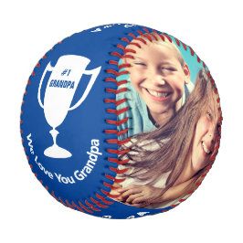 Grandpa 最高の Ever MVP写真パーソナライズされた青 野球ボール