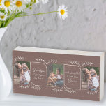 Grandpa 3 Vertical Photo Loving Words Personalized ウッドボックスサイン<br><div class="desc">Wooden photo block gift for a new grandfather or established grandparent - you can say pop-pop, grandpa, granddad, papa for example, or it's just as easy to personalize for someone else. The photo template displays 3 of your favorite photos in vertical format with rounded corners. Lettered with loving wording in...</div>