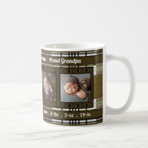 Grandpa 4 Photo Brown コーヒーマグカップ