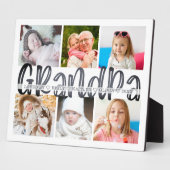 GRANDPA 6フォトコラージグレイカスタム文字8x10 フォトプラーク (側面)