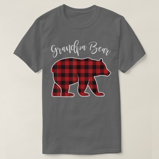 Grandpa Bear Pajama Red Buffalo Xmas Funny Family  Tシャツ (デザイン正面)