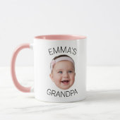 Grandpa Birthday Baby Face Custom Mug マグカップ (左)