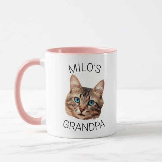 Grandpa Birthday Custom Cat Face Mug マグカップ (左)