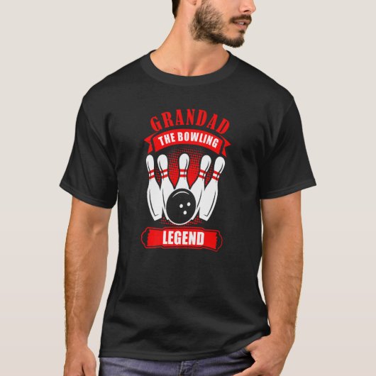 Grandpa Bowler Ten Pin Grandad Legend Bowling Prem Tシャツ (正面)