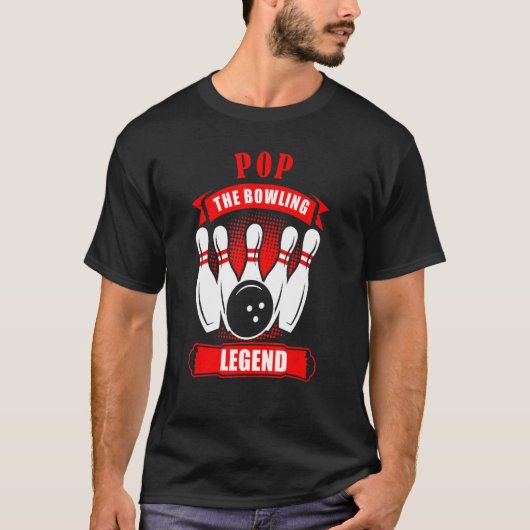 Grandpa Bowler Ten Pin POP Legend Bowling Tシャツ (正面)