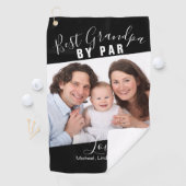Grandpa By Par家族の写真名スクリプト ゴルフタオル (インサイチュ)