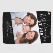 Grandpa By Par家族の写真名スクリプト ゴルフタオル (横)