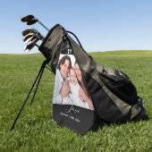 Grandpa By Par家族の写真名スクリプト ゴルフタオル (グリーン)