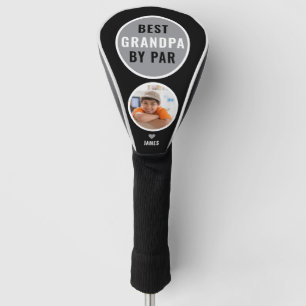 Grandpa By Par Golf Gift Name Photo Black ゴルフヘッドカバー