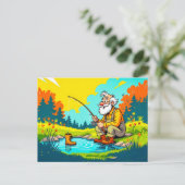 Grandpa catching a shoe while fishing シーズンポストカード (スタンド正面)
