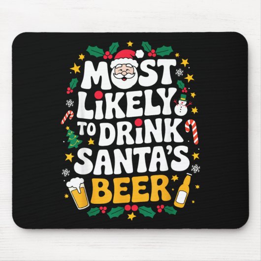 Grandpa Christmas Men Dad Most Likely To Drink San マウスパッド (正面)