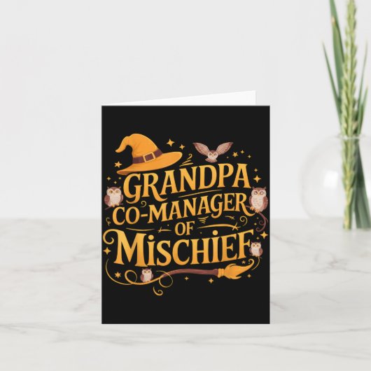 Grandpa Co-manager Of Mischief Birthday Family Mat カード (正面)