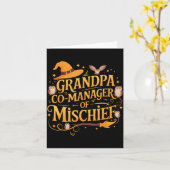 Grandpa Co-manager Of Mischief Birthday Family Mat カード (黄色い花)