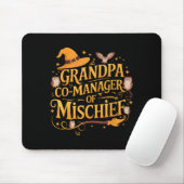 Grandpa Co-manager Of Mischief Birthday Family Mat マウスパッド (マウス)