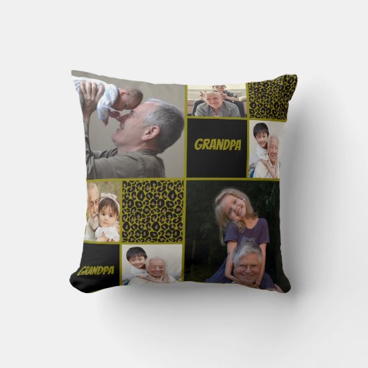 Grandpa Custom Photo Collage クッション (正面)