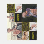  Grandpa Custom Photo Collage  フリースブランケット (正面)