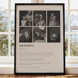 Grandpa Definition Custom 6 Photo Collage Poster ポスター